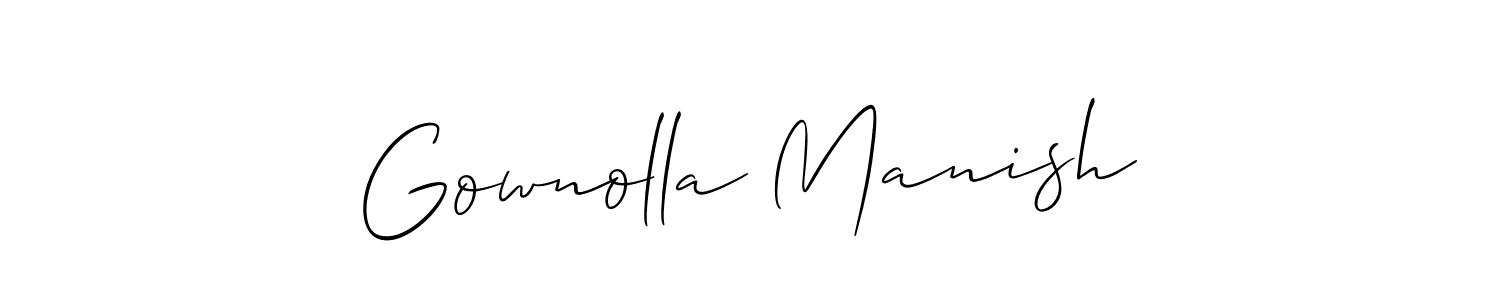 Also You can easily find your signature by using the search form. We will create Gownolla Manish name handwritten signature images for you free of cost using Allison_Script sign style. Gownolla Manish signature style 2 images and pictures png