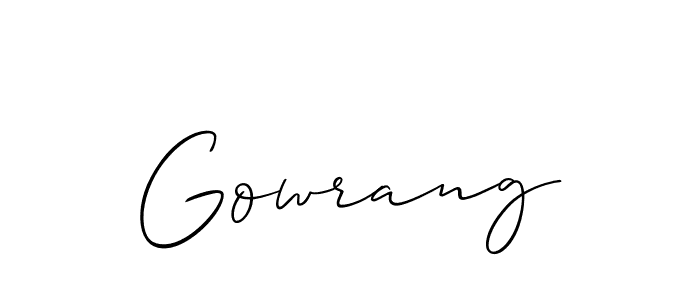 Gowrang stylish signature style. Best Handwritten Sign (Allison_Script) for my name. Handwritten Signature Collection Ideas for my name Gowrang. Gowrang signature style 2 images and pictures png