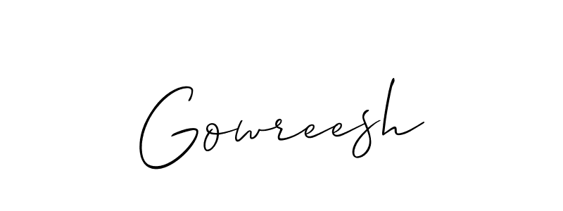 Create a beautiful signature design for name Gowreesh. With this signature (Allison_Script) fonts, you can make a handwritten signature for free. Gowreesh signature style 2 images and pictures png