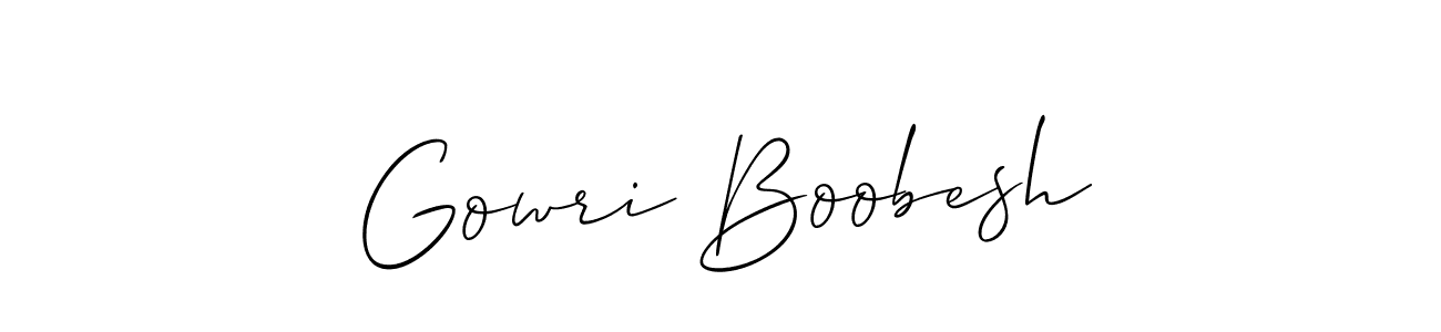 How to Draw Gowri Boobesh signature style? Allison_Script is a latest design signature styles for name Gowri Boobesh. Gowri Boobesh signature style 2 images and pictures png