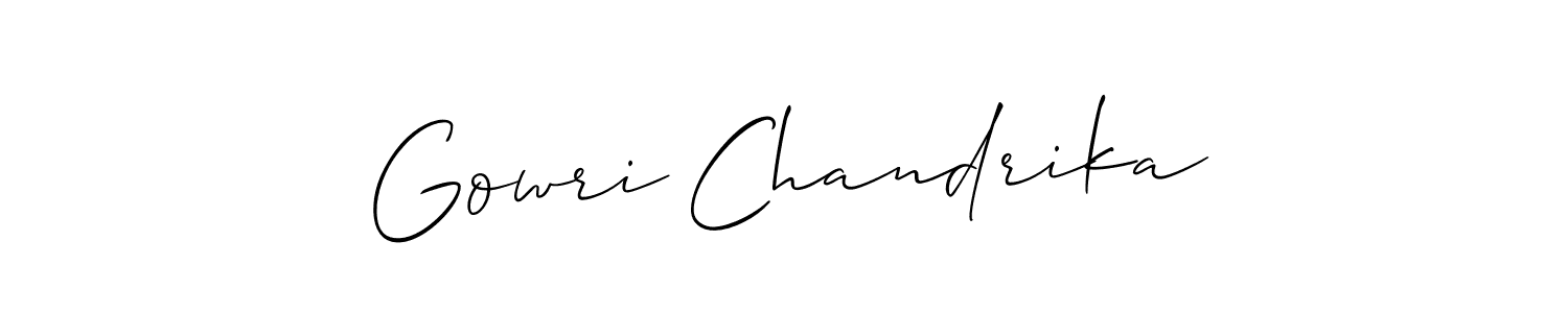 This is the best signature style for the Gowri Chandrika name. Also you like these signature font (Allison_Script). Mix name signature. Gowri Chandrika signature style 2 images and pictures png