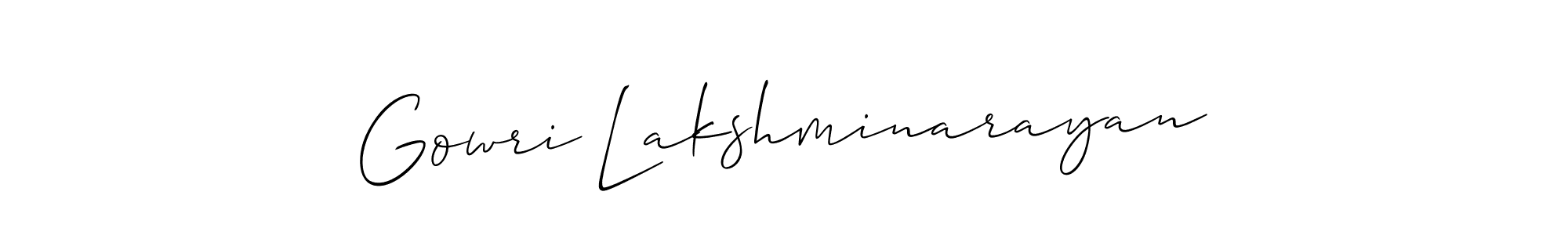 Design your own signature with our free online signature maker. With this signature software, you can create a handwritten (Allison_Script) signature for name Gowri Lakshminarayan. Gowri Lakshminarayan signature style 2 images and pictures png