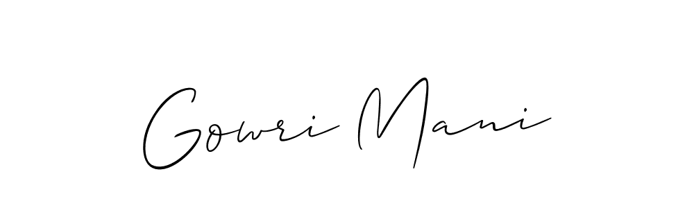 Also You can easily find your signature by using the search form. We will create Gowri Mani name handwritten signature images for you free of cost using Allison_Script sign style. Gowri Mani signature style 2 images and pictures png