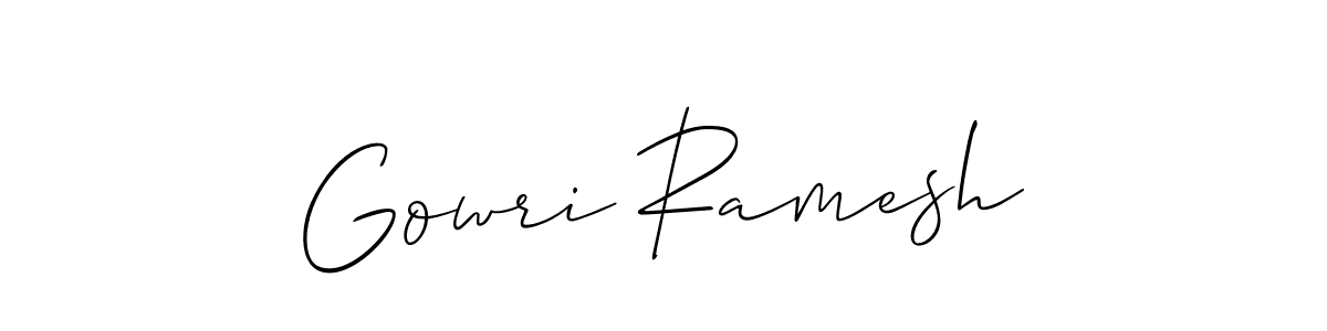 Check out images of Autograph of Gowri Ramesh name. Actor Gowri Ramesh Signature Style. Allison_Script is a professional sign style online. Gowri Ramesh signature style 2 images and pictures png