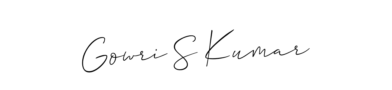How to make Gowri S Kumar signature? Allison_Script is a professional autograph style. Create handwritten signature for Gowri S Kumar name. Gowri S Kumar signature style 2 images and pictures png