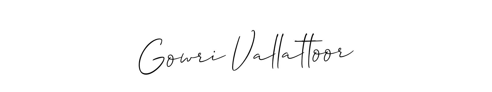 Make a beautiful signature design for name Gowri Vallattoor. Use this online signature maker to create a handwritten signature for free. Gowri Vallattoor signature style 2 images and pictures png