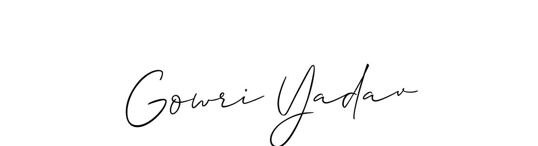 Make a beautiful signature design for name Gowri Yadav. With this signature (Allison_Script) style, you can create a handwritten signature for free. Gowri Yadav signature style 2 images and pictures png