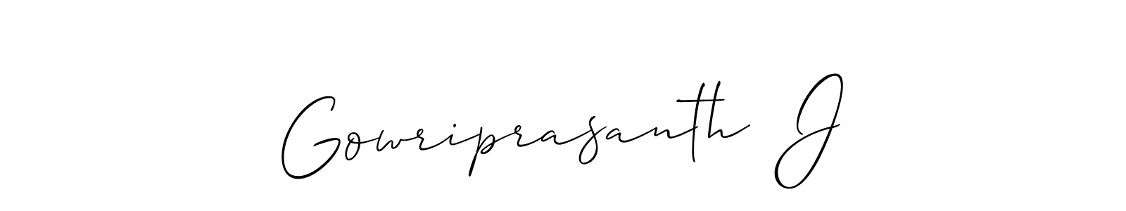 Similarly Allison_Script is the best handwritten signature design. Signature creator online .You can use it as an online autograph creator for name Gowriprasanth  J. Gowriprasanth  J signature style 2 images and pictures png