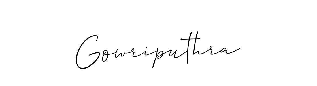 How to make Gowriputhra name signature. Use Allison_Script style for creating short signs online. This is the latest handwritten sign. Gowriputhra signature style 2 images and pictures png