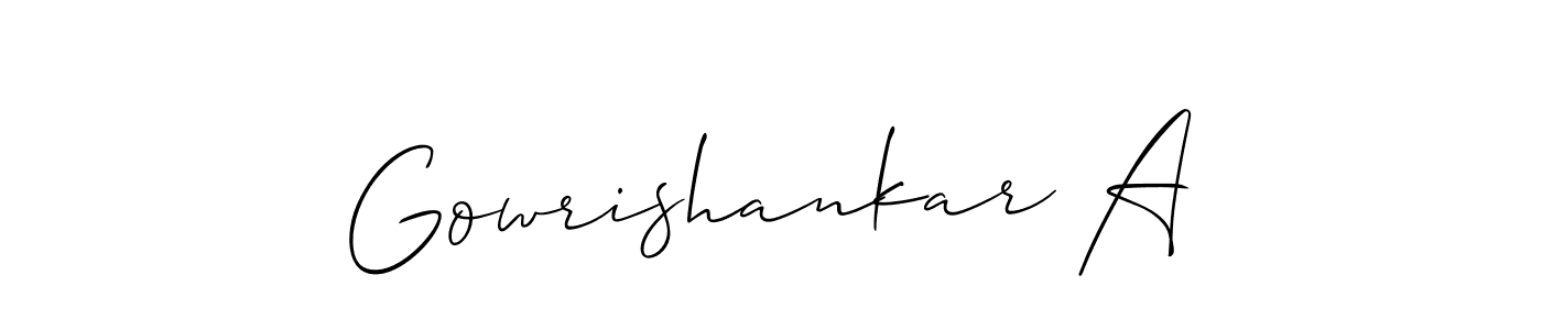 How to make Gowrishankar A name signature. Use Allison_Script style for creating short signs online. This is the latest handwritten sign. Gowrishankar A signature style 2 images and pictures png