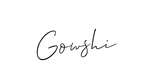 Create a beautiful signature design for name Gowshi. With this signature (Allison_Script) fonts, you can make a handwritten signature for free. Gowshi signature style 2 images and pictures png