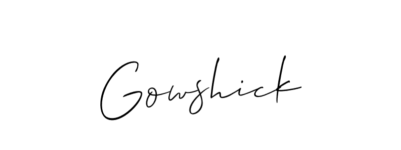 The best way (Allison_Script) to make a short signature is to pick only two or three words in your name. The name Gowshick include a total of six letters. For converting this name. Gowshick signature style 2 images and pictures png