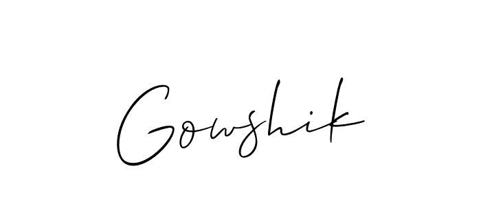 It looks lik you need a new signature style for name Gowshik. Design unique handwritten (Allison_Script) signature with our free signature maker in just a few clicks. Gowshik signature style 2 images and pictures png