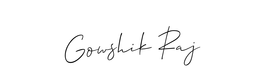 Make a beautiful signature design for name Gowshik Raj. With this signature (Allison_Script) style, you can create a handwritten signature for free. Gowshik Raj signature style 2 images and pictures png