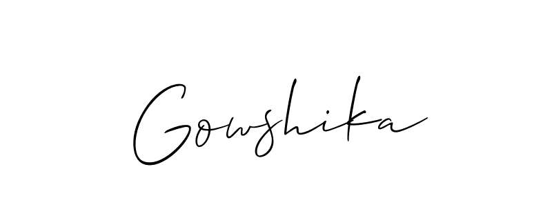 Also You can easily find your signature by using the search form. We will create Gowshika name handwritten signature images for you free of cost using Allison_Script sign style. Gowshika signature style 2 images and pictures png