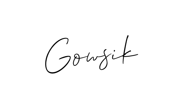 Make a beautiful signature design for name Gowsik. With this signature (Allison_Script) style, you can create a handwritten signature for free. Gowsik signature style 2 images and pictures png