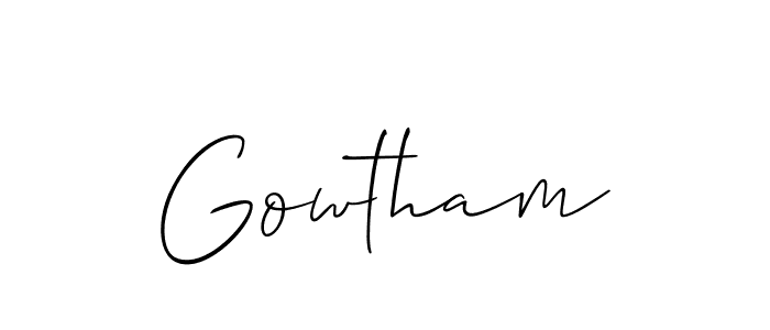 Create a beautiful signature design for name Gowtham. With this signature (Allison_Script) fonts, you can make a handwritten signature for free. Gowtham signature style 2 images and pictures png