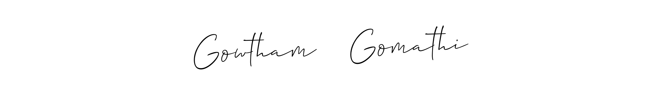 It looks lik you need a new signature style for name Gowtham ❤️ Gomathi. Design unique handwritten (Allison_Script) signature with our free signature maker in just a few clicks. Gowtham ❤️ Gomathi signature style 2 images and pictures png