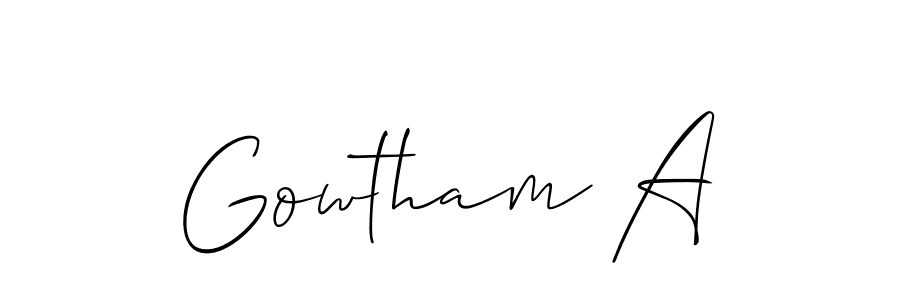 Gowtham A stylish signature style. Best Handwritten Sign (Allison_Script) for my name. Handwritten Signature Collection Ideas for my name Gowtham A. Gowtham A signature style 2 images and pictures png