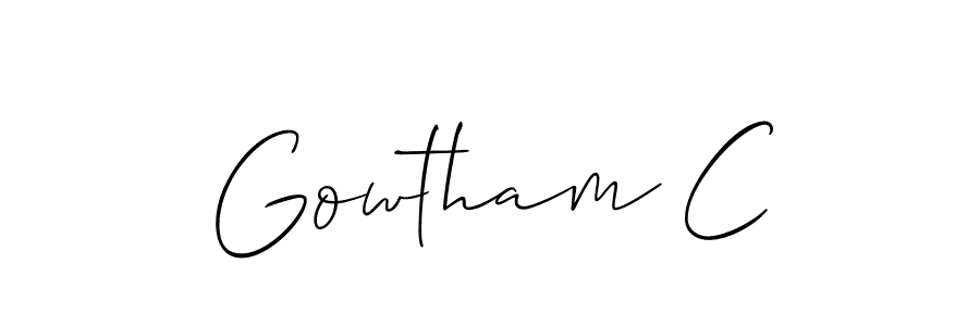 You should practise on your own different ways (Allison_Script) to write your name (Gowtham C) in signature. don't let someone else do it for you. Gowtham C signature style 2 images and pictures png