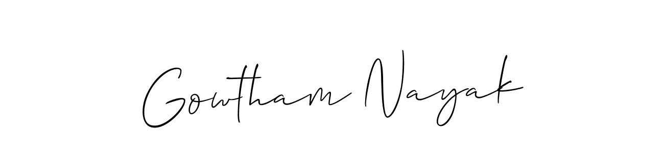 How to make Gowtham Nayak signature? Allison_Script is a professional autograph style. Create handwritten signature for Gowtham Nayak name. Gowtham Nayak signature style 2 images and pictures png