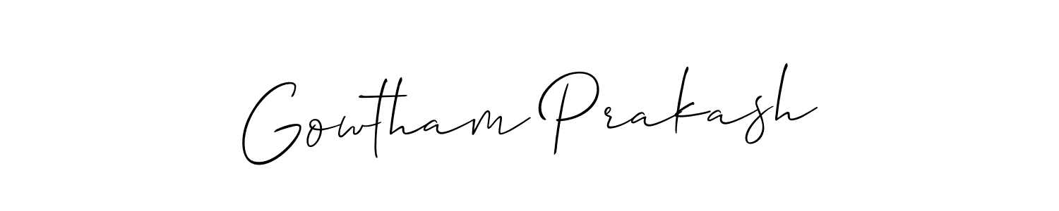 Create a beautiful signature design for name Gowtham Prakash. With this signature (Allison_Script) fonts, you can make a handwritten signature for free. Gowtham Prakash signature style 2 images and pictures png