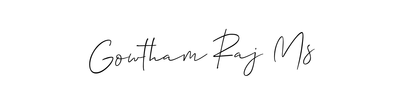 Create a beautiful signature design for name Gowtham Raj Ms. With this signature (Allison_Script) fonts, you can make a handwritten signature for free. Gowtham Raj Ms signature style 2 images and pictures png