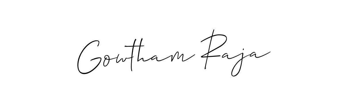 It looks lik you need a new signature style for name Gowtham Raja. Design unique handwritten (Allison_Script) signature with our free signature maker in just a few clicks. Gowtham Raja signature style 2 images and pictures png