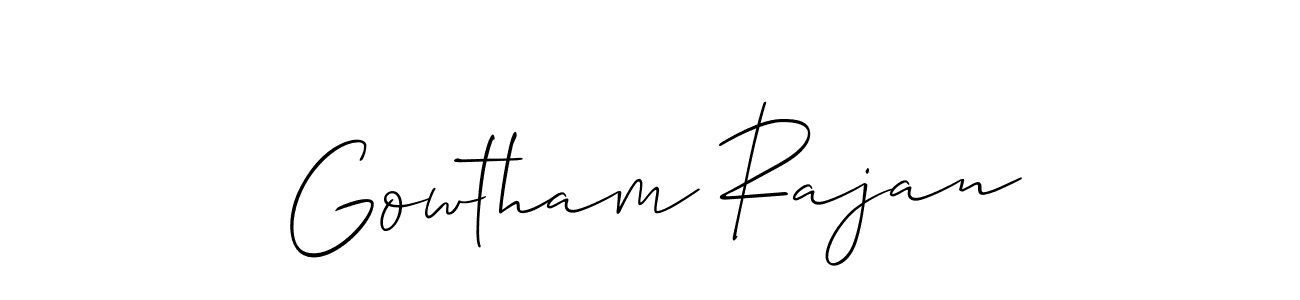 How to make Gowtham Rajan signature? Allison_Script is a professional autograph style. Create handwritten signature for Gowtham Rajan name. Gowtham Rajan signature style 2 images and pictures png