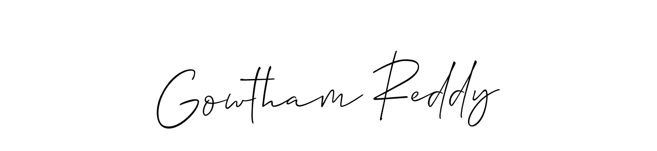 Allison_Script is a professional signature style that is perfect for those who want to add a touch of class to their signature. It is also a great choice for those who want to make their signature more unique. Get Gowtham Reddy name to fancy signature for free. Gowtham Reddy signature style 2 images and pictures png