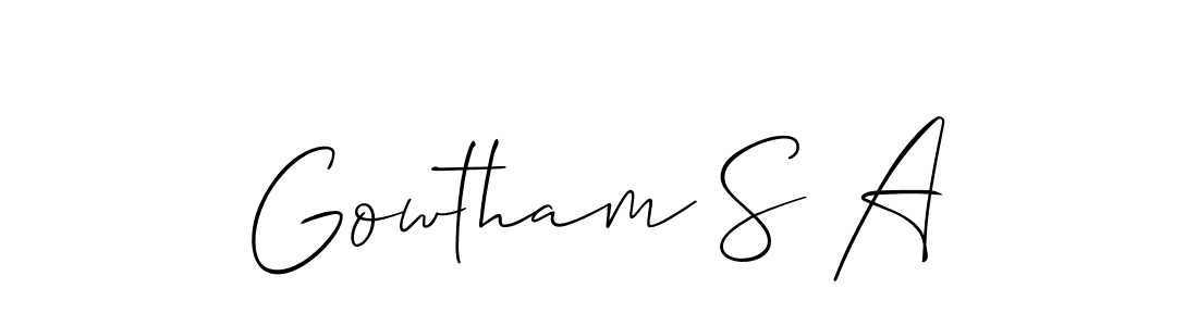 You can use this online signature creator to create a handwritten signature for the name Gowtham S A. This is the best online autograph maker. Gowtham S A signature style 2 images and pictures png