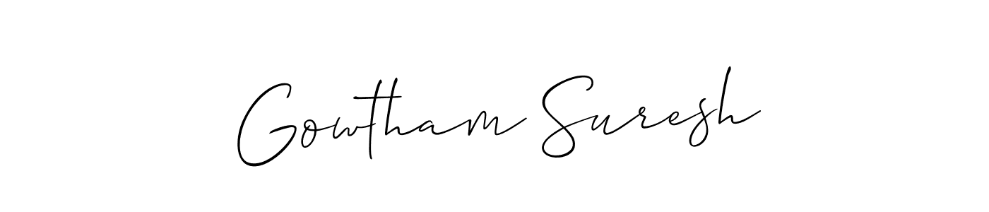 Make a beautiful signature design for name Gowtham Suresh. With this signature (Allison_Script) style, you can create a handwritten signature for free. Gowtham Suresh signature style 2 images and pictures png