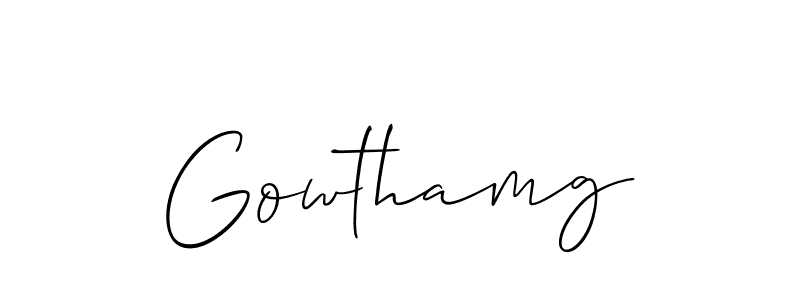 How to make Gowthamg name signature. Use Allison_Script style for creating short signs online. This is the latest handwritten sign. Gowthamg signature style 2 images and pictures png