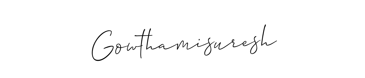 Similarly Allison_Script is the best handwritten signature design. Signature creator online .You can use it as an online autograph creator for name Gowthamisuresh. Gowthamisuresh signature style 2 images and pictures png