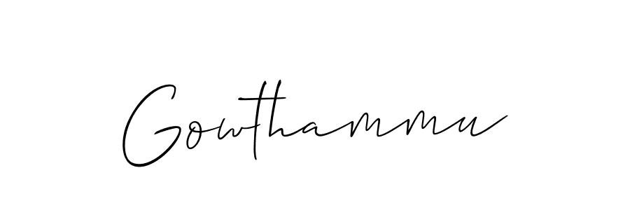 How to make Gowthammu signature? Allison_Script is a professional autograph style. Create handwritten signature for Gowthammu name. Gowthammu signature style 2 images and pictures png