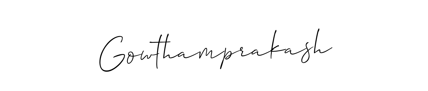 Also we have Gowthamprakash name is the best signature style. Create professional handwritten signature collection using Allison_Script autograph style. Gowthamprakash signature style 2 images and pictures png