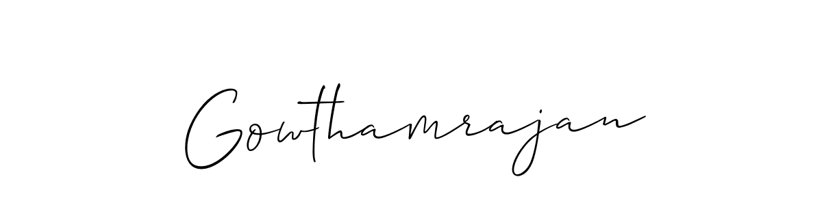 Make a short Gowthamrajan signature style. Manage your documents anywhere anytime using Allison_Script. Create and add eSignatures, submit forms, share and send files easily. Gowthamrajan signature style 2 images and pictures png