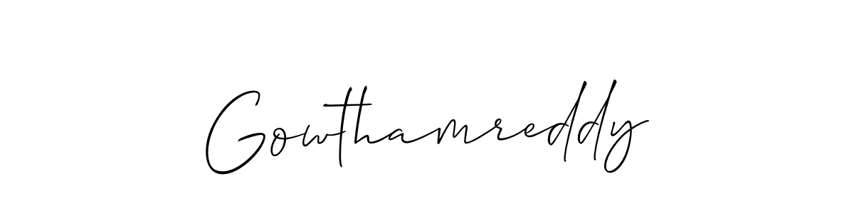 How to Draw Gowthamreddy signature style? Allison_Script is a latest design signature styles for name Gowthamreddy. Gowthamreddy signature style 2 images and pictures png