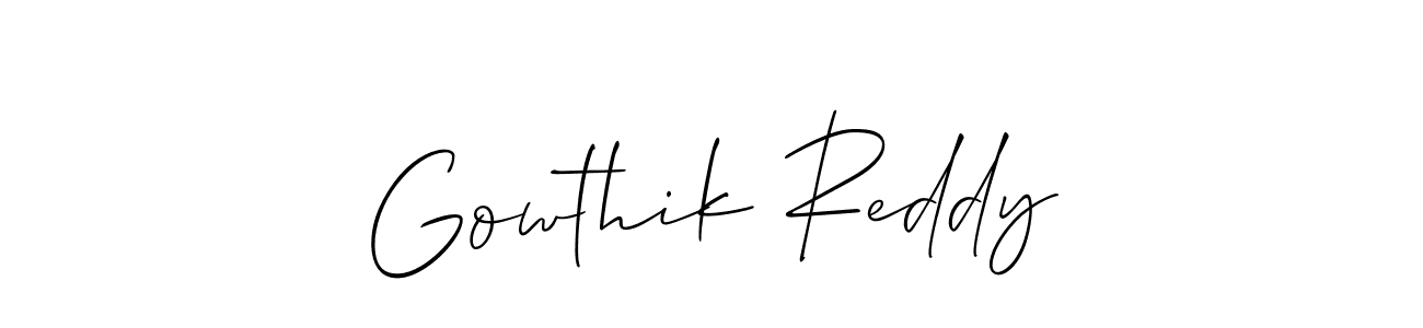 Make a beautiful signature design for name Gowthik Reddy. With this signature (Allison_Script) style, you can create a handwritten signature for free. Gowthik Reddy signature style 2 images and pictures png