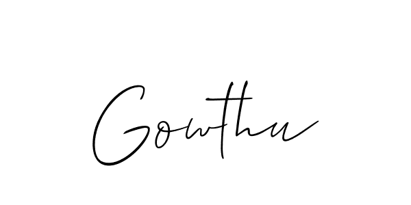Similarly Allison_Script is the best handwritten signature design. Signature creator online .You can use it as an online autograph creator for name Gowthu. Gowthu signature style 2 images and pictures png