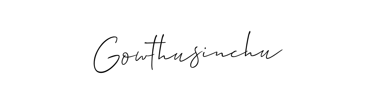 if you are searching for the best signature style for your name Gowthusinchu. so please give up your signature search. here we have designed multiple signature styles  using Allison_Script. Gowthusinchu signature style 2 images and pictures png