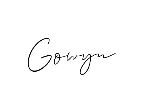 Gowyn stylish signature style. Best Handwritten Sign (Allison_Script) for my name. Handwritten Signature Collection Ideas for my name Gowyn. Gowyn signature style 2 images and pictures png