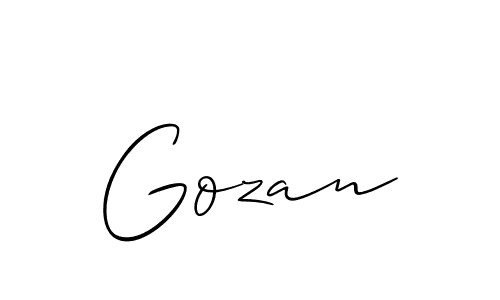 Allison_Script is a professional signature style that is perfect for those who want to add a touch of class to their signature. It is also a great choice for those who want to make their signature more unique. Get Gozan name to fancy signature for free. Gozan signature style 2 images and pictures png