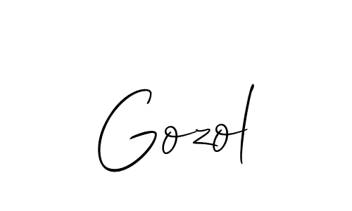 You should practise on your own different ways (Allison_Script) to write your name (Gozol) in signature. don't let someone else do it for you. Gozol signature style 2 images and pictures png