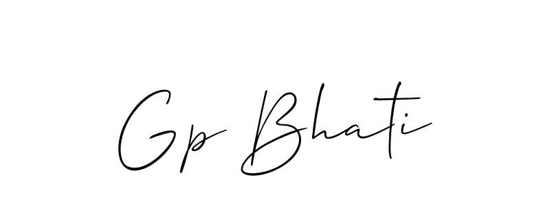 Gp Bhati stylish signature style. Best Handwritten Sign (Allison_Script) for my name. Handwritten Signature Collection Ideas for my name Gp Bhati. Gp Bhati signature style 2 images and pictures png