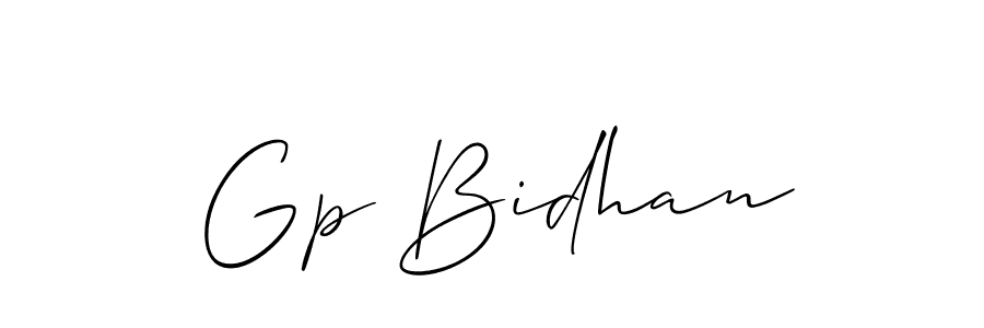 How to make Gp Bidhan name signature. Use Allison_Script style for creating short signs online. This is the latest handwritten sign. Gp Bidhan signature style 2 images and pictures png