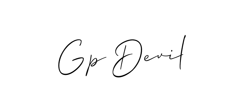 Create a beautiful signature design for name Gp Devil. With this signature (Allison_Script) fonts, you can make a handwritten signature for free. Gp Devil signature style 2 images and pictures png