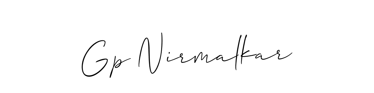 Also we have Gp Nirmalkar name is the best signature style. Create professional handwritten signature collection using Allison_Script autograph style. Gp Nirmalkar signature style 2 images and pictures png