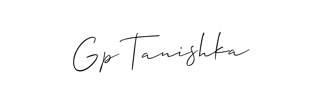 It looks lik you need a new signature style for name Gp Tanishka. Design unique handwritten (Allison_Script) signature with our free signature maker in just a few clicks. Gp Tanishka signature style 2 images and pictures png