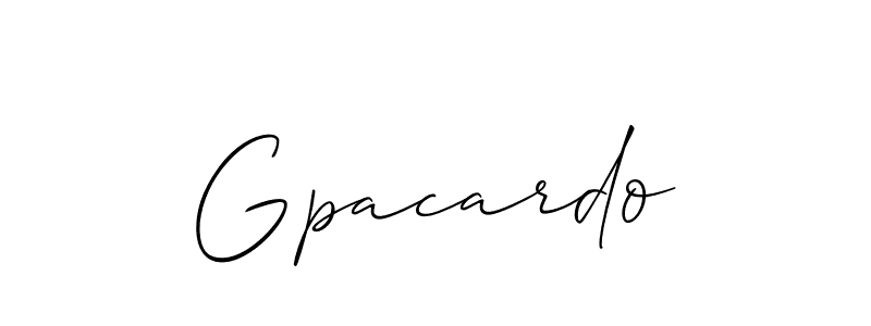 Also You can easily find your signature by using the search form. We will create Gpacardo name handwritten signature images for you free of cost using Allison_Script sign style. Gpacardo signature style 2 images and pictures png